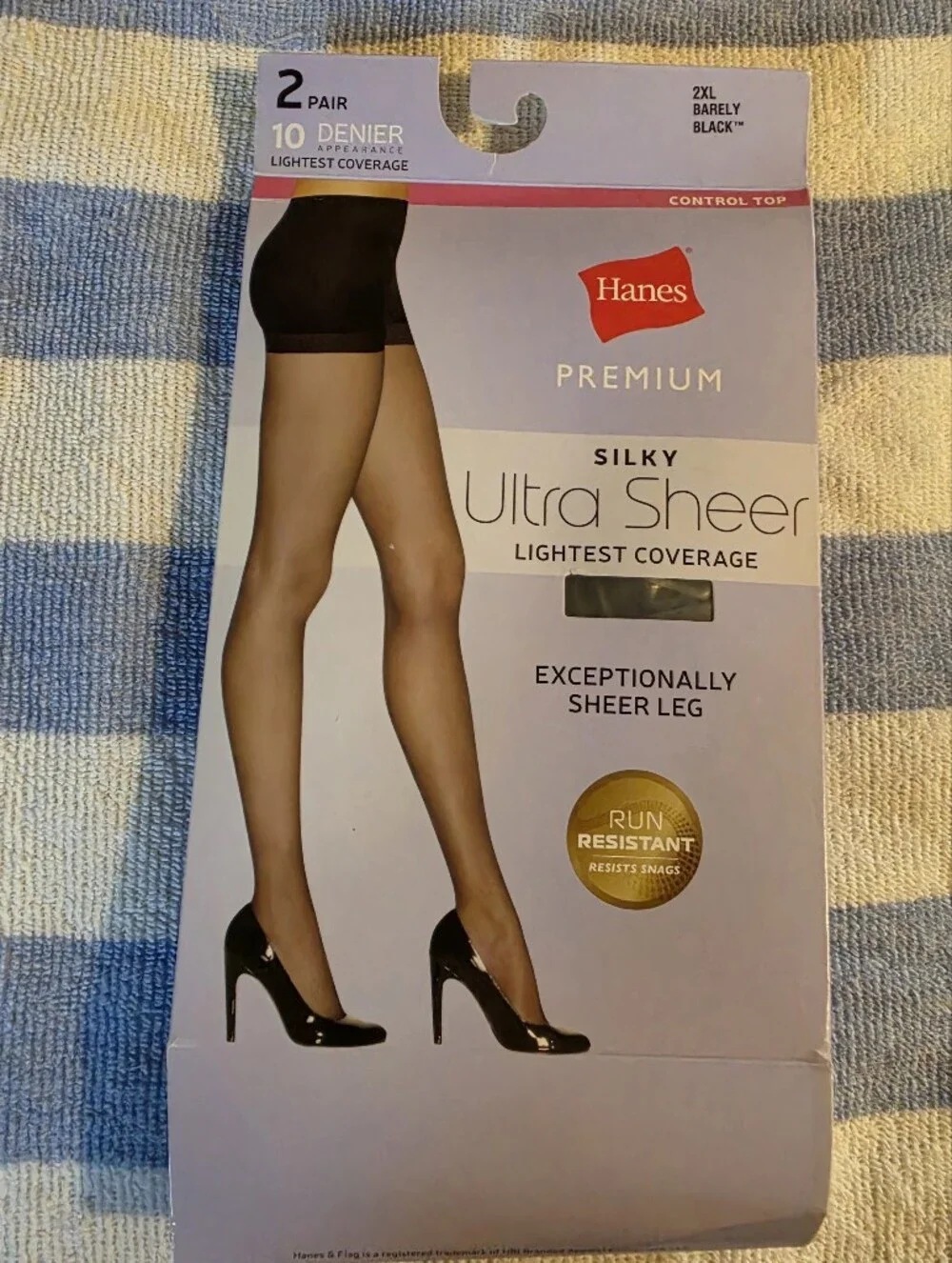 Hanes Premium Ultra Sheer Silky Control Top Pantyhose - Black